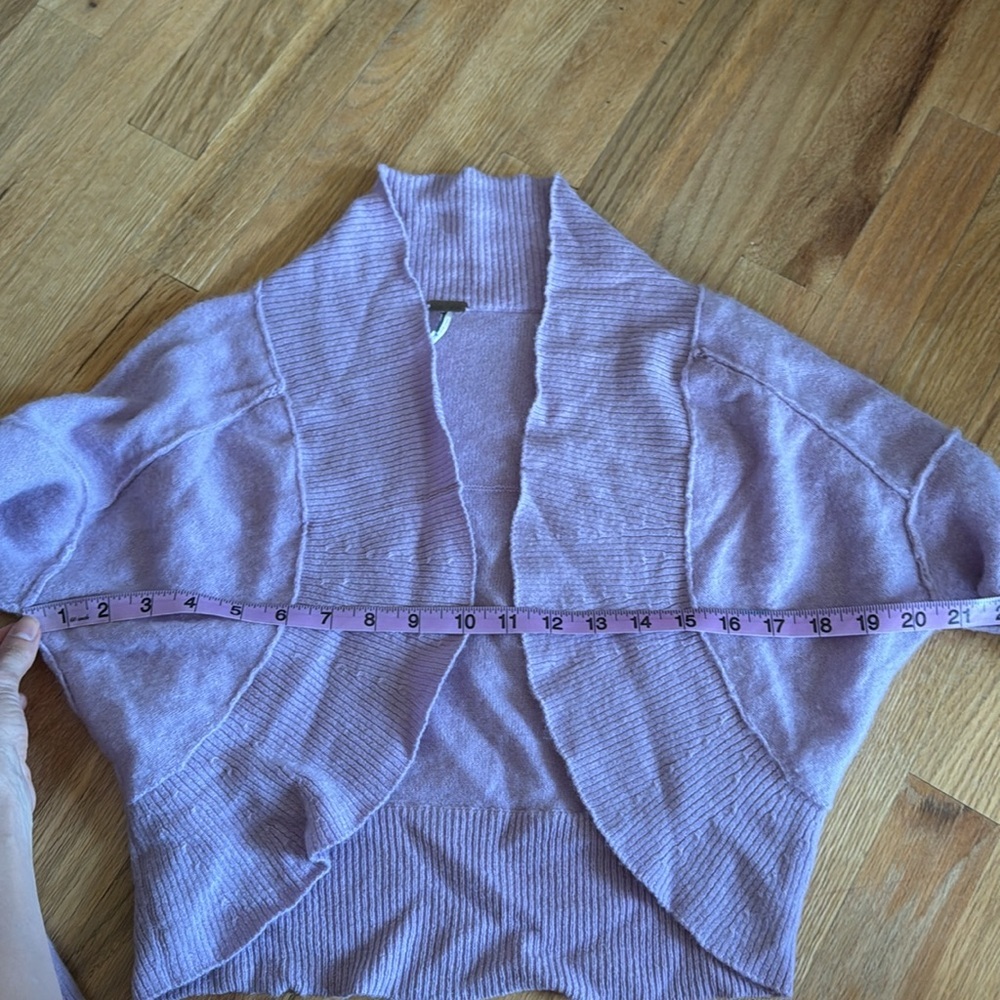 Free People Disco Cashmere Shrug Cropped Cardigan Small Purple Lavander - Picture 7 of 7
